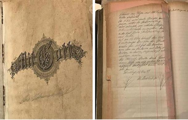 The Silesian Bridge Foundation claims to have received the diary (left and right) from a Masonic lodge in Germany that it kept for decades after the end of the war. (WhatsNews2Day)