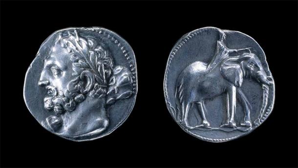 Silver double shekel coin of Carthage, depicting Hannibal and an elephant. (The Trustees of the British Museum / CC BY-NC-SA 4.0)