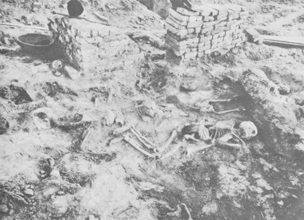 Skeletal remains at Mohenjo Daro ( George Dales )