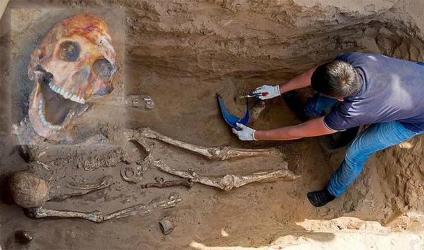 Skeleton found at the Nikolyskoye nomad burial site. (Ministry of Culture and Tourism of the Astrakhan Region)