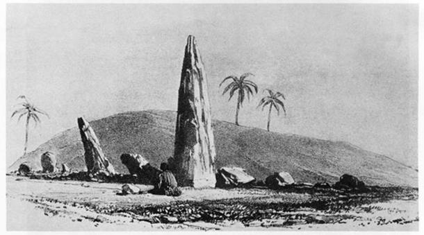 Sketch of Mzora Stone Circle, 1830 The Mysterious Moroccan Megalithic Menhirs of Mzora. (Public Domain)