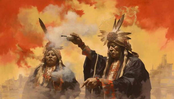 Sacred Smudging purification ritual in Native American communities. (Julien/ Adobe Stock)