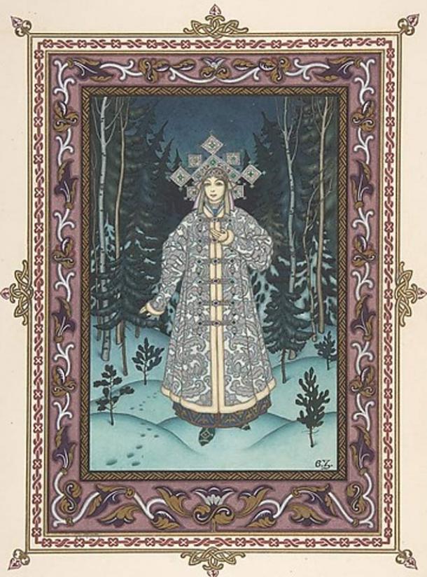 Snegurochka in the forest (1925) by Boris Zvorykin. 