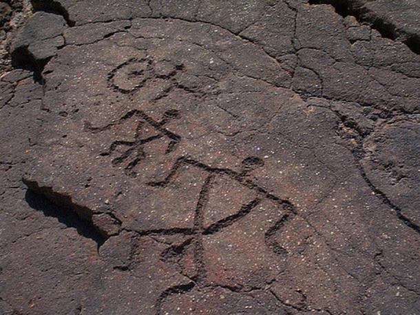 Some Hawaiian petroglyphs.
