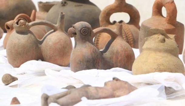 Some of the artifacts recovered from the Pre-Inca site.