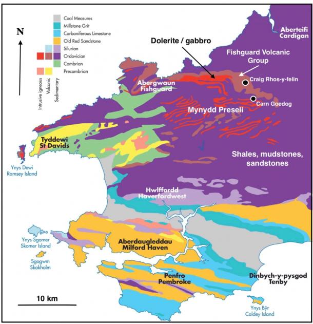 According to Dr John, the diversity of bluestone types in Southwest Wales