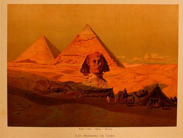 The Great Sphinx and the Pyramids at Giza was a hot ancient tourist destination spot. (Public domain)