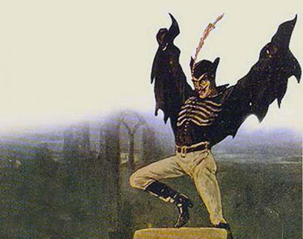 Spring Heeled Jack tel que représenté par un artiste anonyme. (Domaine public)