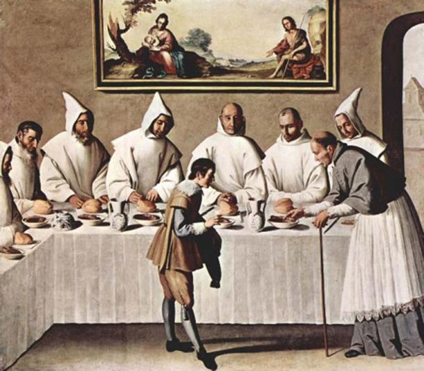 ‘St Hugh of Grenoble in the Carthusian Refectory’ (1630-1635) by Francisco de Zurbarán. (Public Domain)