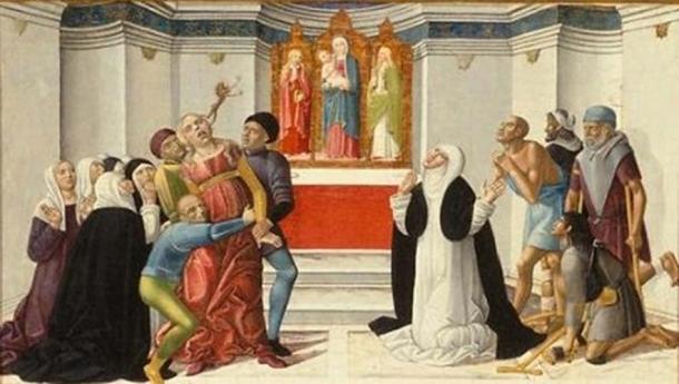 St. Catherine of Siena Exorcising a Possessed Woman.