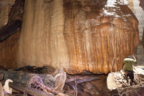 Stalactites and Stalagmites in the cave