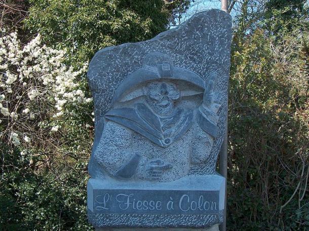 Statue dedicated to the Robin Hood of Belgium, Pierre Colon, at the Grottoes of Folx-les-Caves . 