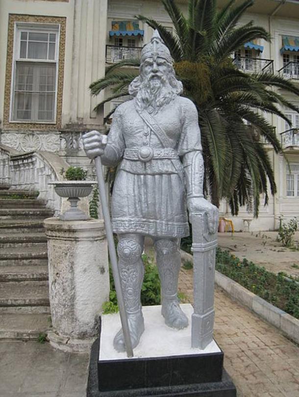 Statue of Rostam in Ramsar, Iran. 