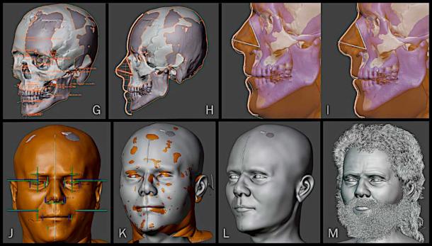 Steps of the forensic facial approximation. (Cicero Moraes et al. /CC BY 4.0 /Ortogonline)