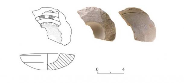 Stone cosmetic bowl with band decoration. (Israel Antiquities Authority)