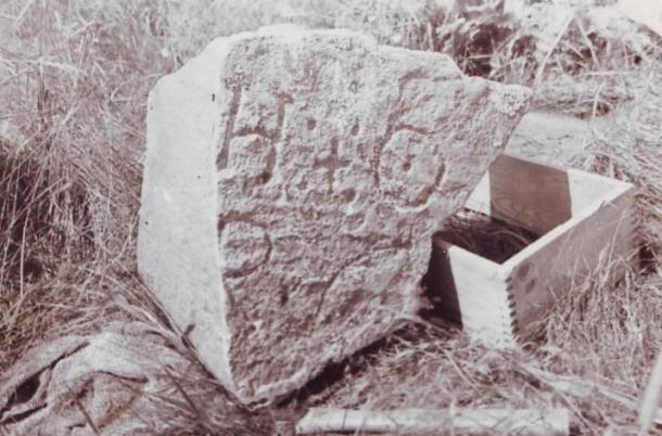 Stone found by Gilbert Hedden in 1936 at Joudrey's Cove