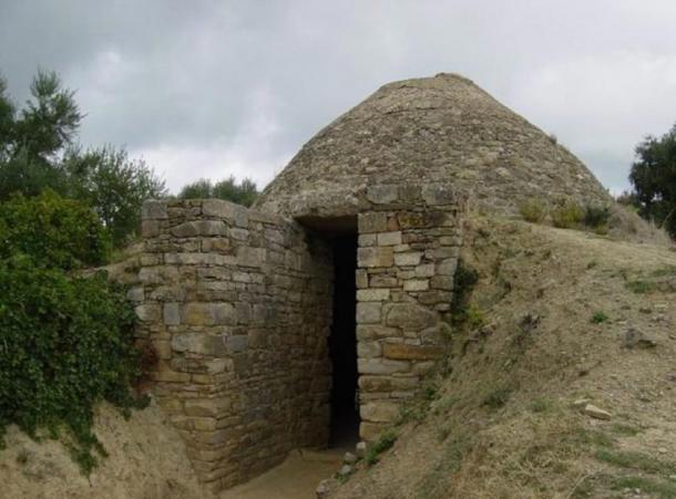 Stone lines the entrance to a grave called Tholos IV near the former Palace of Nestor, both discovered by the late UC Classics archaeologist Carl Blegen in 1939. (UC Classics)
