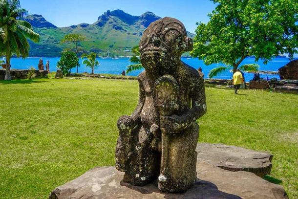 Stone monument on Nuku Hiva island. (Angela Meier / Adobe Stock)