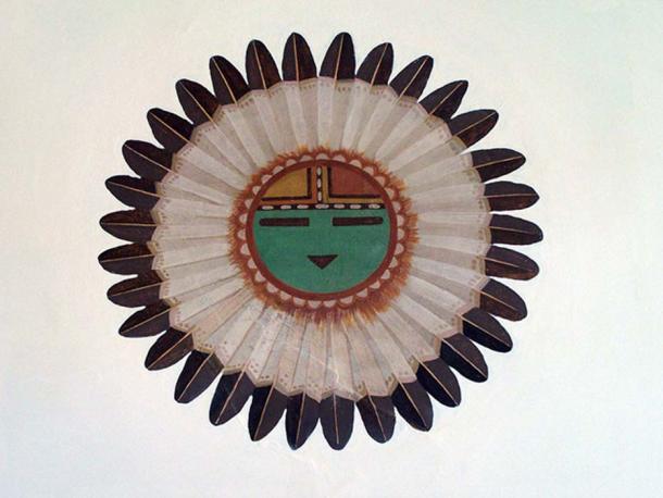 A mural depicting Tawa, the Sun Spirit and Creator in Hopi mythology.