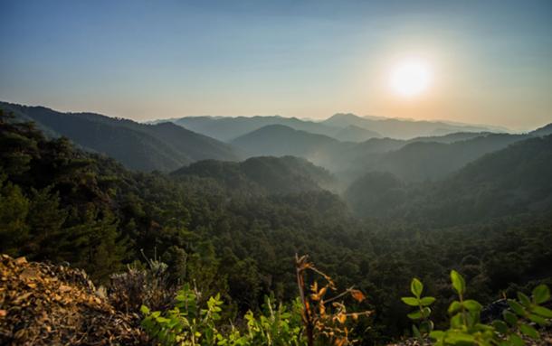 Sunset in the Troodos Mountains of Cyprus where the grapes for Commandaria wine are grown. (mrdenpol / Adobe)