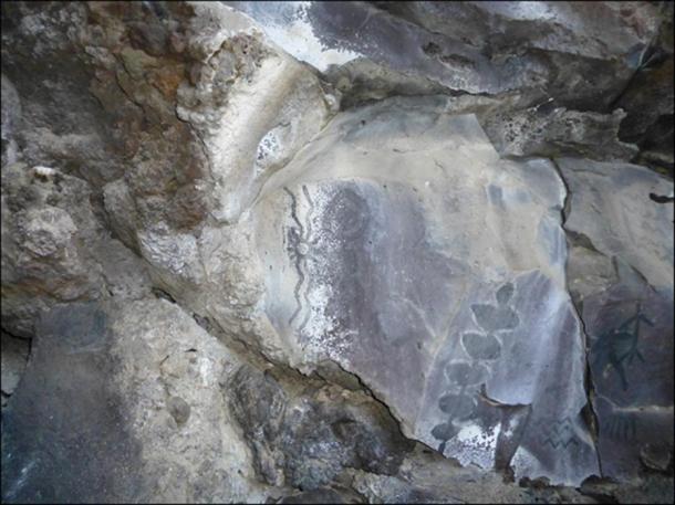 “Symbol Cave: Many of the caves throughout Lava Beds contain pictographs [hand painted images] inside the entrances.”