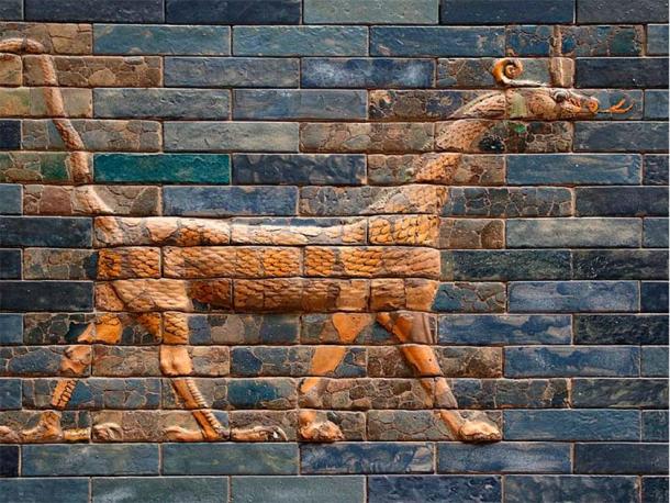 Snake-Dragon, Symbol of Marduk, the Patron God of Babylon. Panel from the Ishtar Gate. Detroit Institute of Arts. (Raffaele pagani/CC BY-SA 4.0)