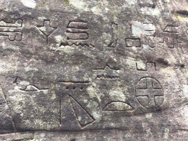 Symbols at Kariong some claim to be early form Egyptian writing. (Courtesy of Tripadvisor)