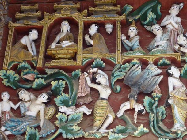 Tales of Bhikkhuni Patacara Theri, Shwezigon, Bagan, Myanmar.