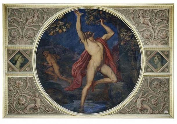‘Tantalus and Sisyphus in Hades’ (ca. 1850), a wall painting (now destroyed) in the Niobidensaal of the Neues Museum, Berlin, Germany. ( Public Domain )