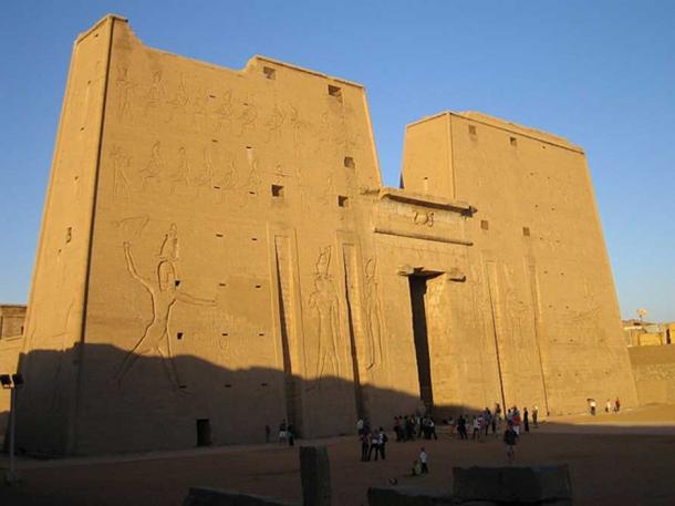 The front of the Temple of Edfu.