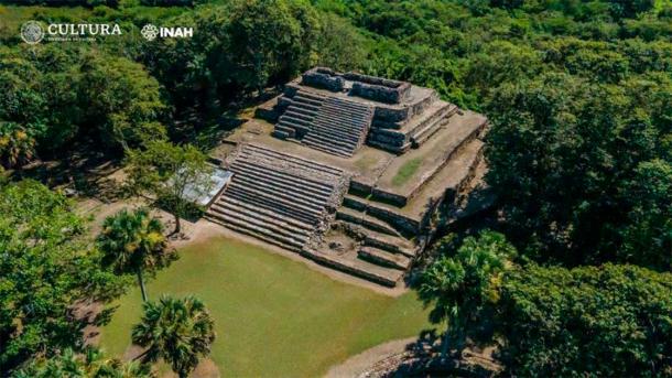 Temple at El Tigre site, Campeche, Mexico. (INAH)