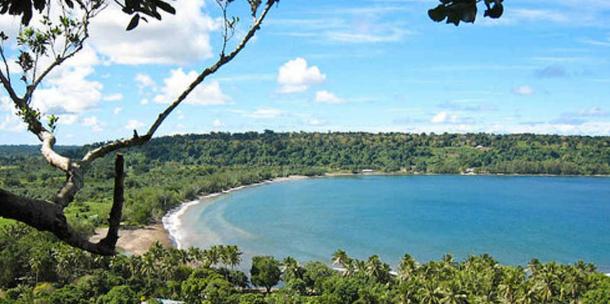 The skulls were recovered at Teouma (pictured) in Vanuatu