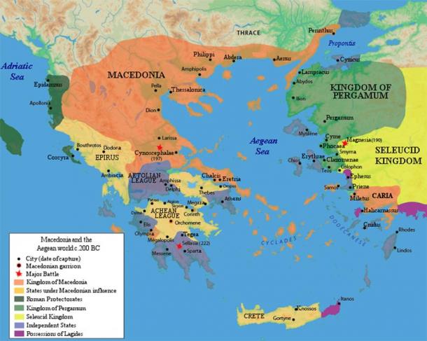 Territory of the Achaean League in 200 BC, excluding Boeotia. (Raymond Palmer / Public Domain)