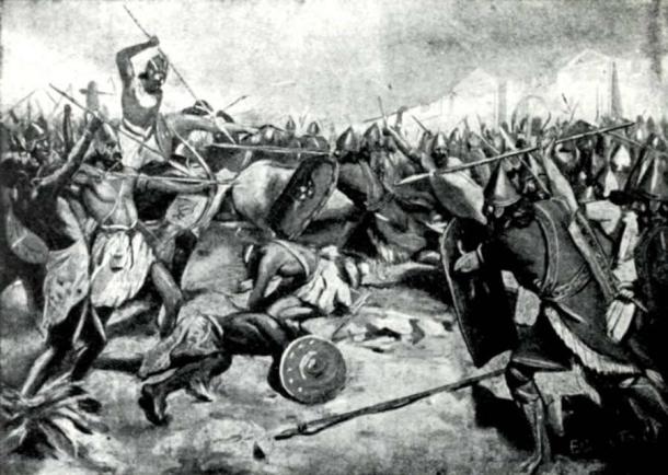 The Battle of Carchemish, as depicted in Hutchinson's Story of the Nations (1900) (Public Domain)