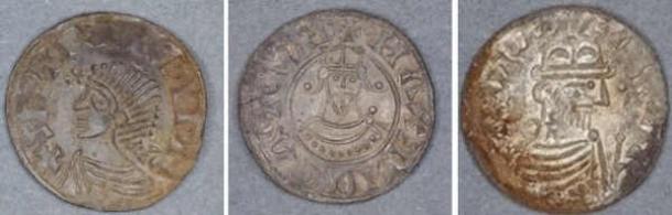 The coins are stamped with the heads of various kings dating between 1000 and 1065. (Manx National Heritage)