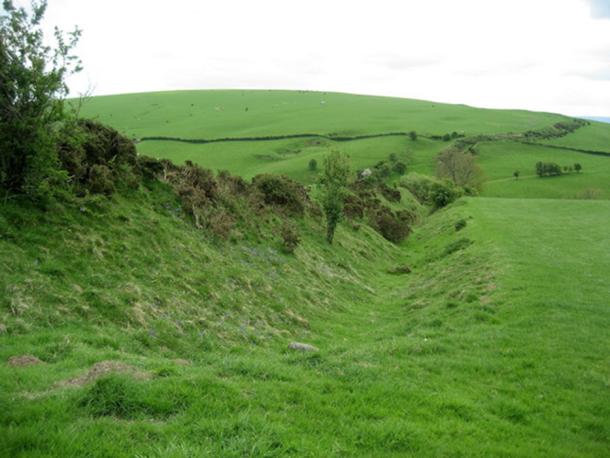The 1200 year old earthwork, Offa’s Dyke, runs along the once border between Powys (Wales) and Mercia (now united England) (CC BY-SA 2.0)