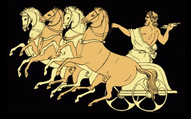 The Chariot of Zeus, from an 1879 ‘Stories from the Greek Tragedians’ by Alfred Church. 