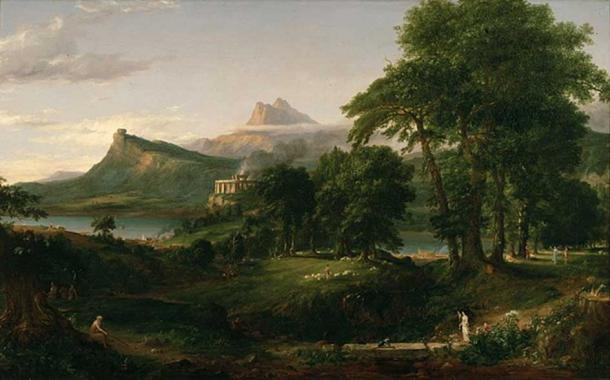 ‘The Course of Empire: The Arcadian or Pastoral State’ (1834) by Thomas Cole. (Public Domain) Vanaheimr, as the home of the Norse nature gods, may have had an appearance similar to this.