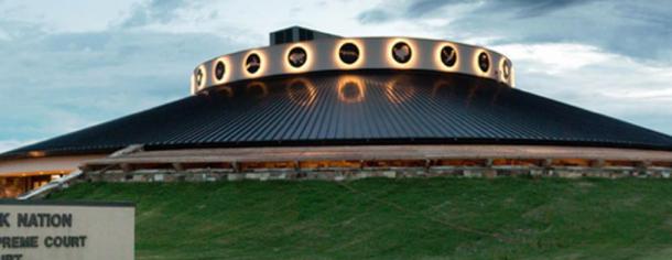 The Creek Nation Supreme Court building in Ocmulgee, Oklahoma. (Screenshot from the Muscogee (Creek) Nation website)