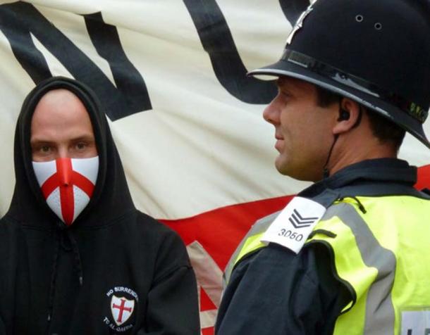 The English Defence League has appropriated the Cross of St George. Gavin Lynn via Wikimedia Commons