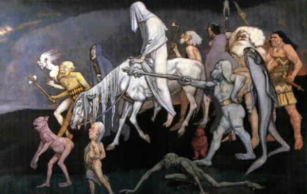The Fomorians, John Duncan's interpretation of the sea gods - ‘the bad elves’ of Irish mythology. 