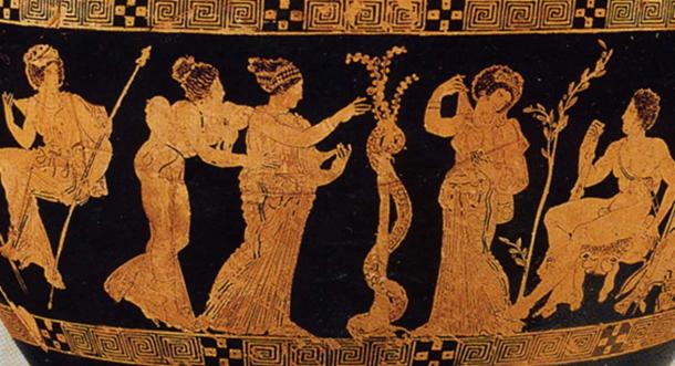 El Jardín de las Hespérides representado en el panel inferior de una hidria de figuras rojas de alrededor del 410 a. (Proporcionado por el autor)