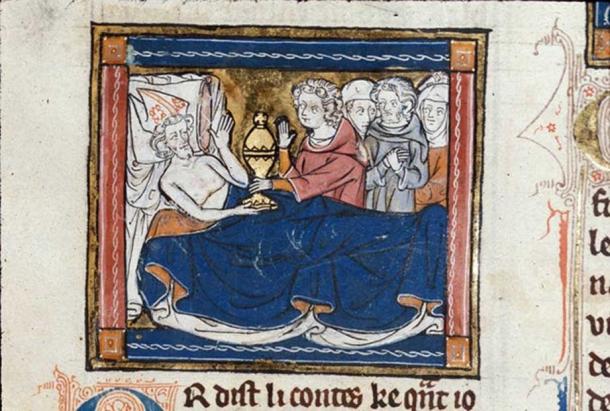 The Holy Grail depicted as a ciborium.