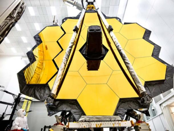 The James Webb Space Telescope is the world’s most advanced space observatory. This engineering marvel is designed to unravel some of the greatest mysteries of the universe and will be able to help detect alien life on distant planets. (NASA's James Webb Space Telescope / CC BY-SA 2.0)