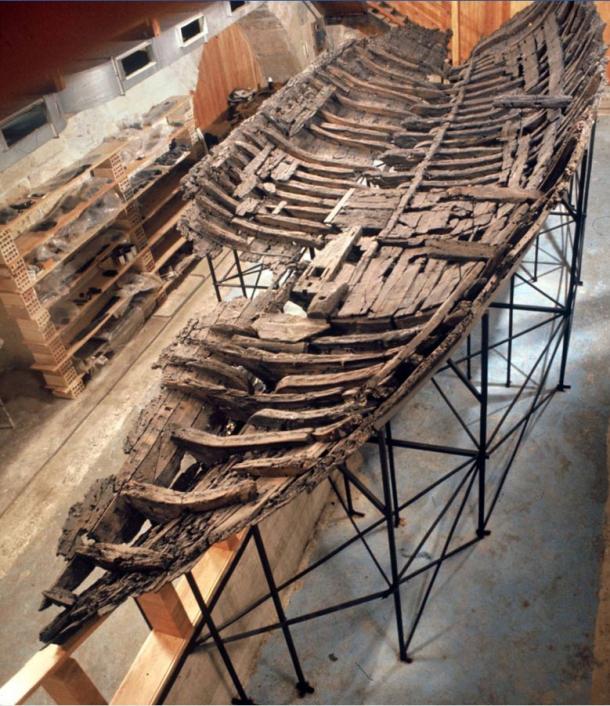 The Kyrenia was the first major Greek Hellenistic-period ship to be found with a largely intact hull. It was excavated and reassembled for scientific study. (Cornell University)