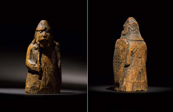 The Lewis Chessmen pawns are from 3.5 inches (8 centimeters) high. (Courtesy of Sotheby's)