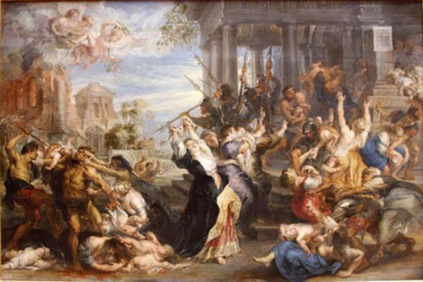 Syyttömien joukkomurha, kun Herodes määräsi kaikkien alle 2-vuotiaiden poikien tappamisen Betlehemiin.  (Jbribeiro1 / Public Domain)