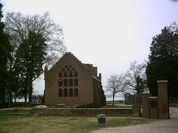 The Memorial Church in Historic Jamestowne. (Ser Amantio di Nicolao/CC BY SA 3.0) This is the location where the headless remains, possibly belonging to Sir George Yeardley, were found.
