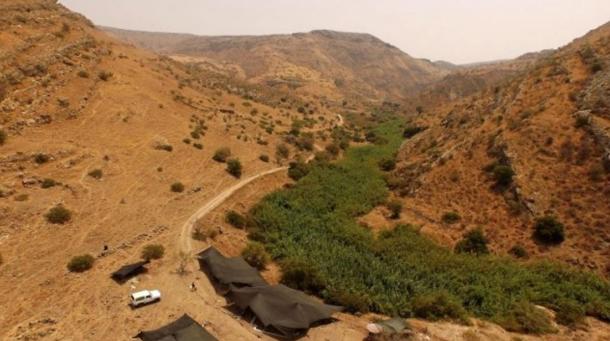 The NEG II site in the Jordan Valley where archaeologists from the Hebrew University have discovered the remains of a 12,000-year-old settlement.