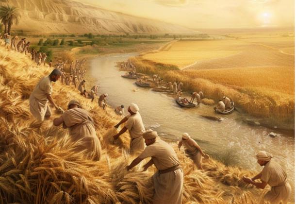 The Neolithic Revolution brought agriculture. (AI Generated)
